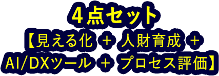 4点セット【見える化＋人財育成＋ AI/DXツール＋プロセス評価】